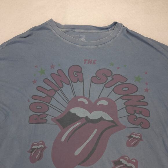 The Rolling Stones Band Crew Neck Short Sleeve T Shirt Mens Size 2XL Blue - Picture 1 of 9